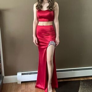 Red formal dress
